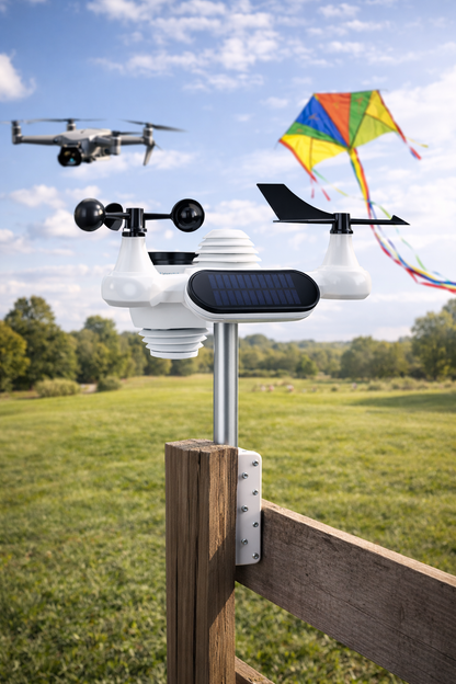 Station météo sans fil 7 en 1, écran couleur 7,5”, alertes météo