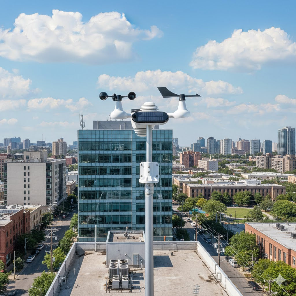 Station météo sans fil 7 en 1, écran couleur 7,5”, alertes météo